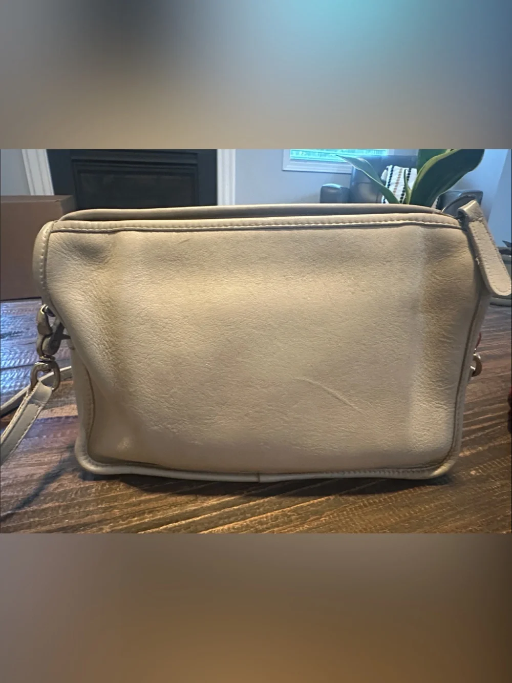 Vintage Coach Cafe Bag 4111 Bone Ivory Leather Crossbody USA